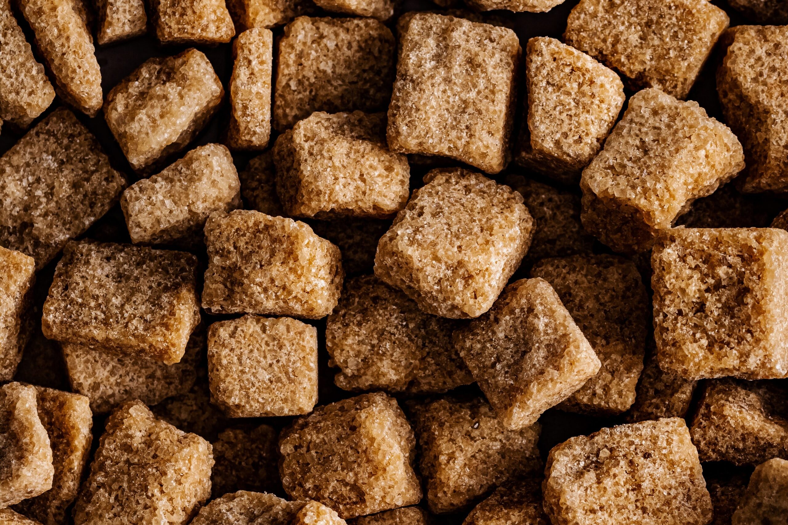 A bunch of brown sugar cubes.